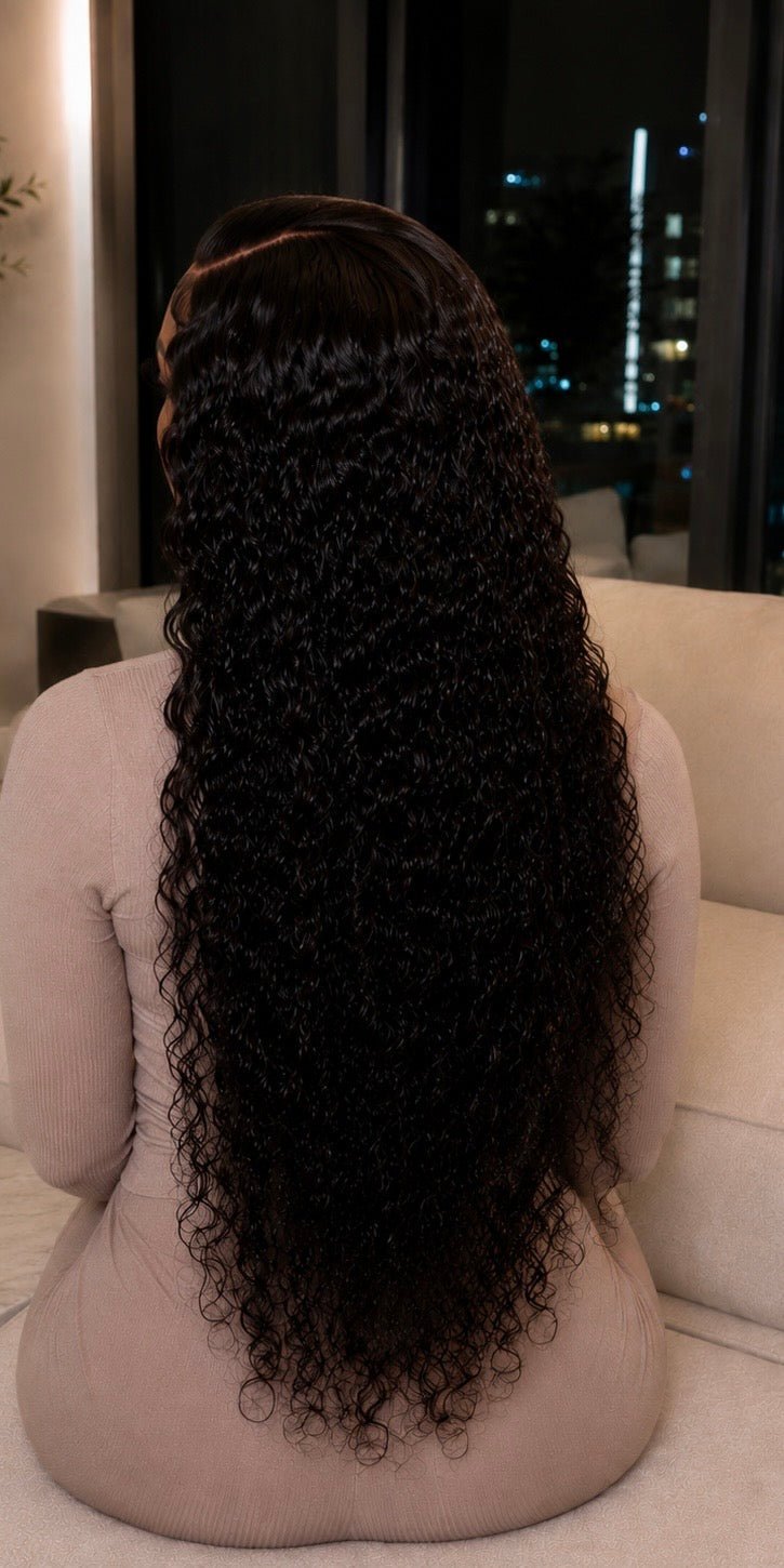 Black Long Curly-5x5 Ready to Wear Wig-Back