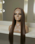 Malaysian Long Chocolate Straight- Ready to Wear Wig-Front View