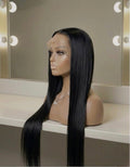 Malaysian Long Black Straight- Ready to Wear Wig-Side View
