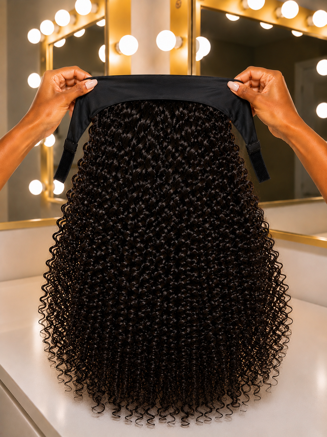 Malaysian Curly Headband Wig 180% Density-Front