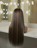 Malaysian Long Honey Blonde Highlight Straight- Ready to Wear Wig-Back View
