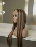 Malaysian Long Honey Blonde Highlight Straight- Ready to Wear Wig-Side View