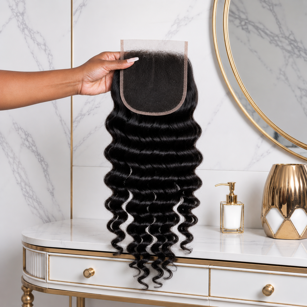 Malaysian Loose Deep Wave HD Lace Closure Back
