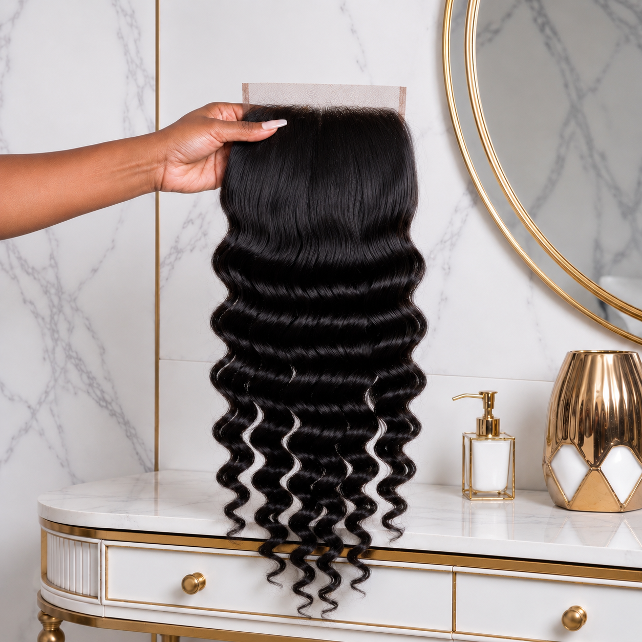 Malaysian Loose Deep Wave HD Lace Closure Front