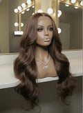 Malaysian Long Chocolate BodyWave- Ready to Wear Wig-Front View