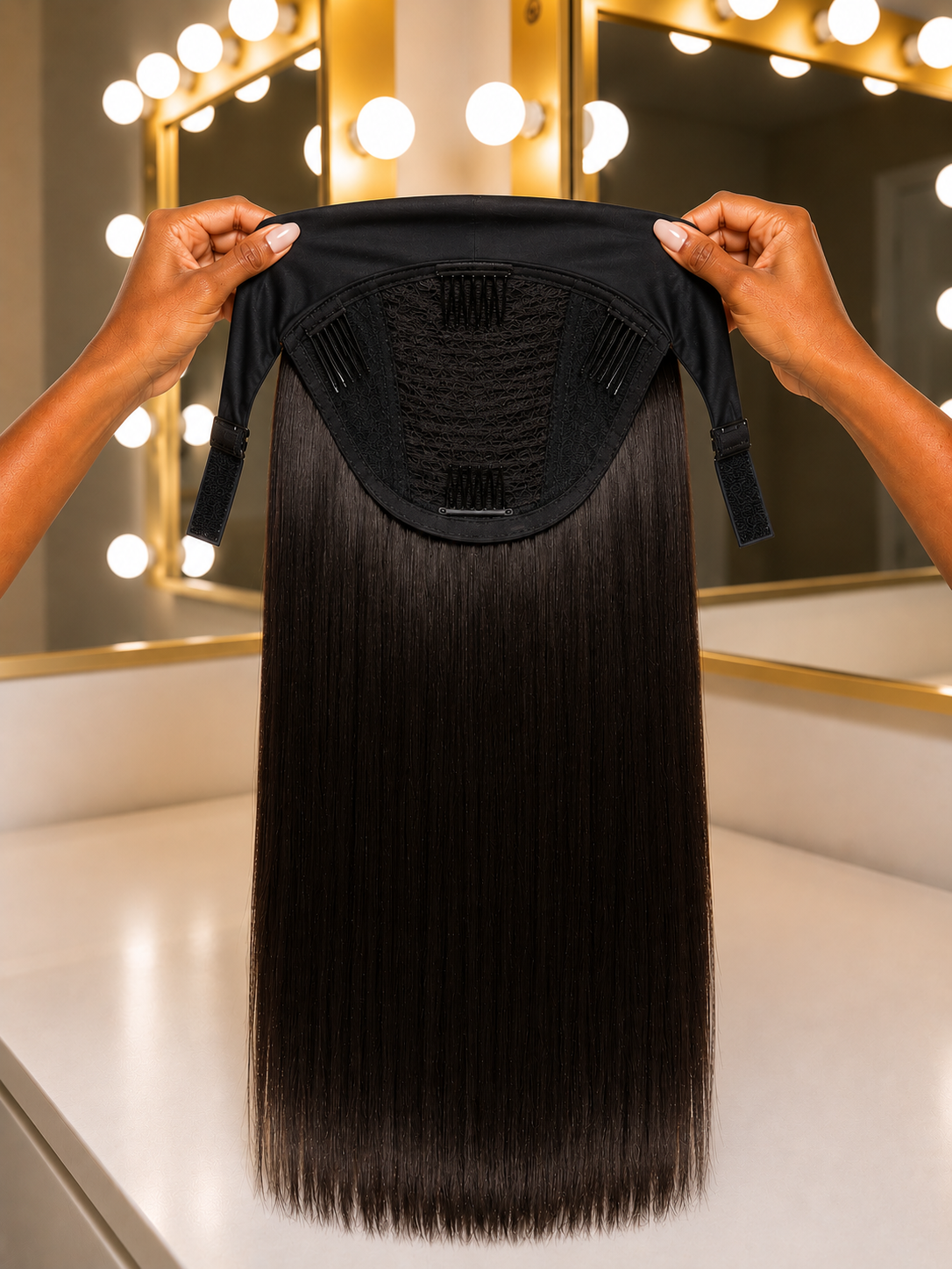 Malaysian Straight Headband Wig 180% Density-Inside