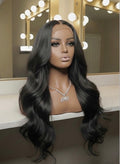 Malaysian Long Black Body Wave- Ready to Wear Wig-Front View
