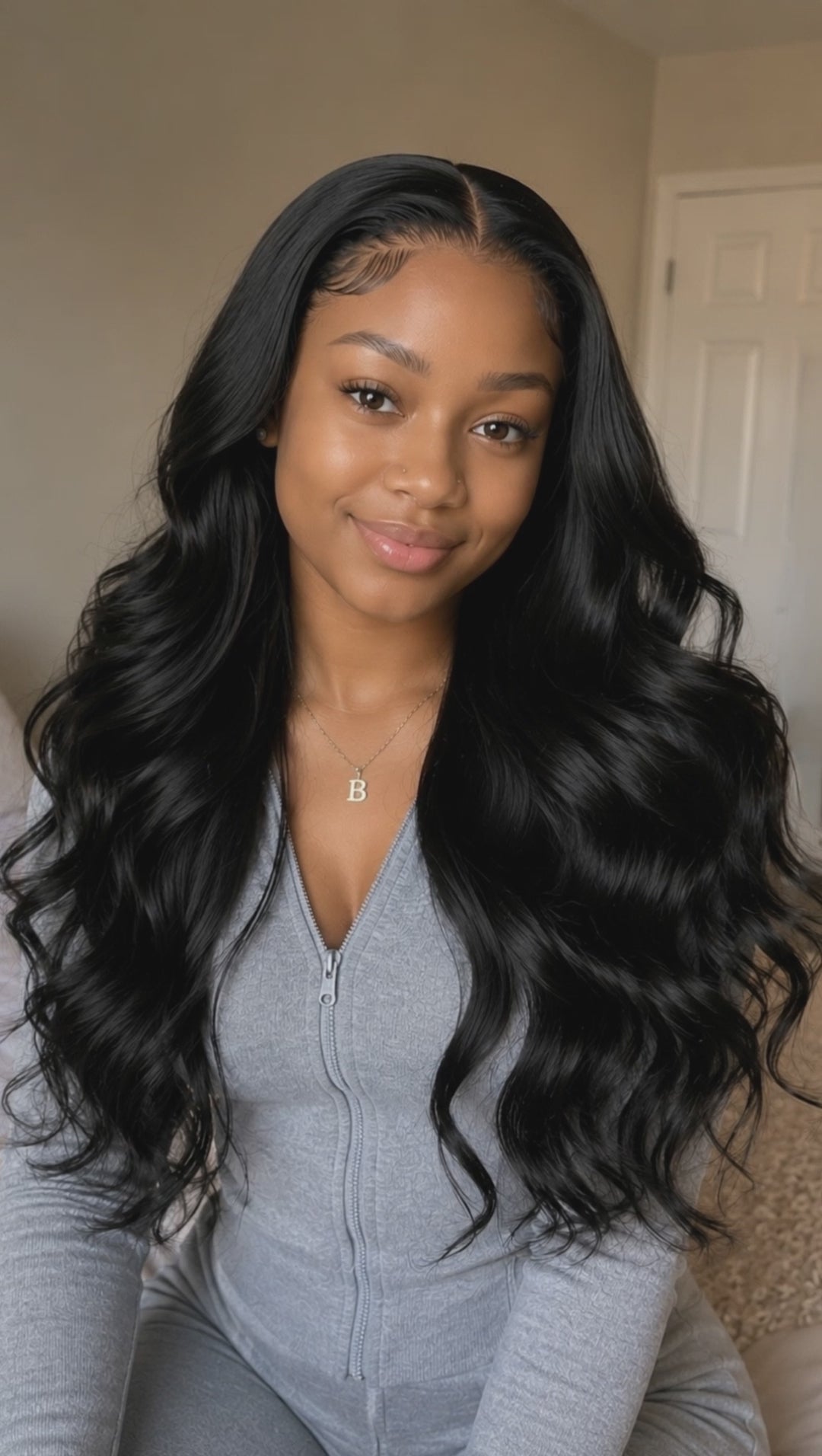 Black Long Body Wave-5x5 Ready to Wear Wig-Front