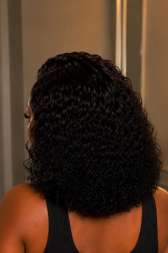 Black Curly Bob-5x5 Ready to Wear Wig-Back